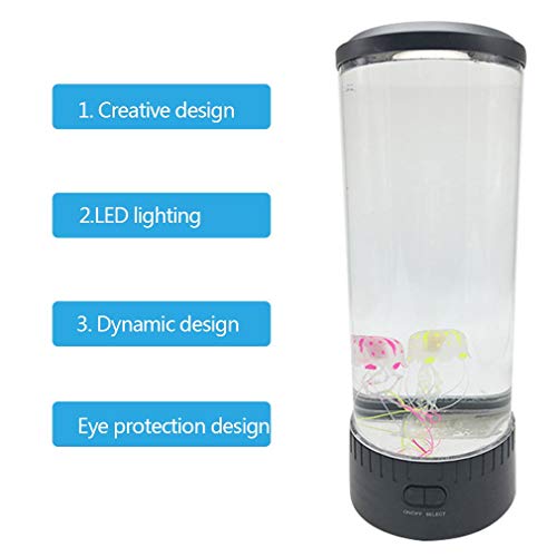 YOMENG Led Méduse Veilleuse Maison Aquarium Lampe Décorative Lampe de Chevet Lampe Datmosphère Créative Mode Professionnel Charmant Effet de Changement de Couleur Grand Cadeau