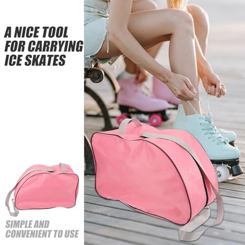 Bolsa para patines rosa con diseño sencillo de transporte portátil 3