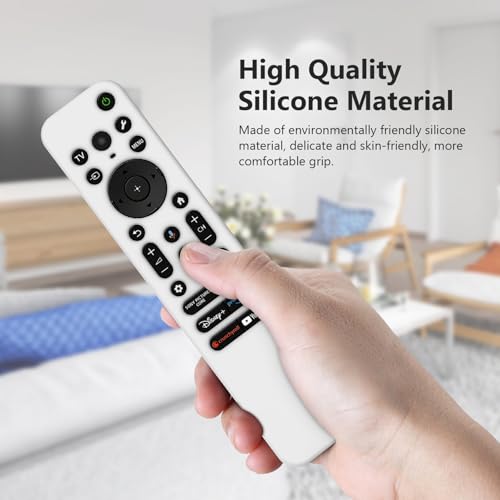 Image of Silicone Cover Case Compatible with Sony Bravia Smart Tv 2023 2024 2025 Voice Remote RMF-TX910U (White) [Remote NOT Included]