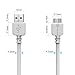 Stalion Stable [Lifetime Warranty] (White) Extra Long (6.5 Feet) Super Speed USB 3.0 Type A Charge and Sync Data Cable to Micro USB Type B (Male) Charger for Samsung Galaxy S5 and Galaxy Note 3