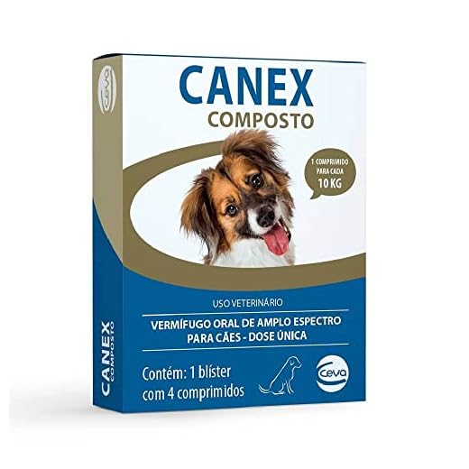 Ceva Vermífugo Canex Composto para Cães, 4 Comprimidos, multicolorido
