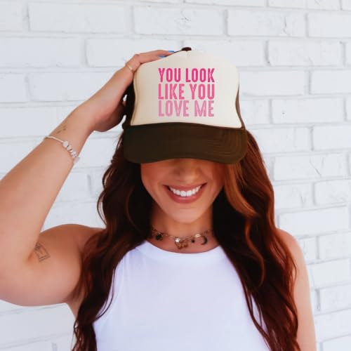 Image of You Look Like You Love Me Trucker Hat Country Song Lyrics Adult Classic 5 Panel Mesh Snapback