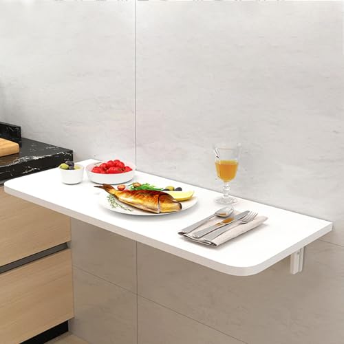 MEULE Wall Mounted Heavy Duty Small Folding Wall,Fold Wall Mounted Table,Laundry Folding Table with Bracket Portable Wall Table for Laundry Room, Kitchen,Dining Room Office Multifunctional Table.