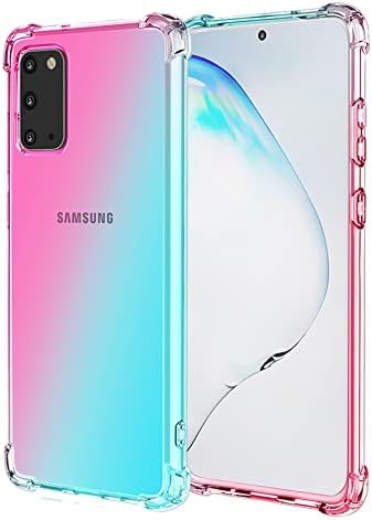 OEURVQO for Galaxy S20 5G Samsung S20 5G Case Clear Cute Gradient Colorful Design Slim Phone Case Soft TPU Cover Shockproof Bumper Anti-Scratch Protective for Samsung Galaxy S20 5G (Pink Green)