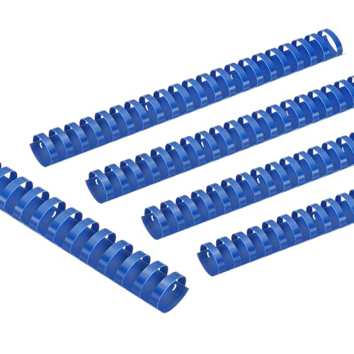 PATIKIL 32mm (1-1/4") Plastic Binding Combs, 10 Pcs 21 Rings Comb Binding Spines 265 Sheet Capacity Letter Size for Binding Paper Sheets Notebook Calendar Picture Album, Blue