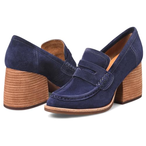 Image of MOOMMO Women Chunky Platform Loafers Pumps Round Closed Toe Slip On Penny Loafers Suede Block High Heels Oxford Shoes Formal Classic Thick Heel Dress Loafer Office Ladies Vintage Comfort 4-11 M US