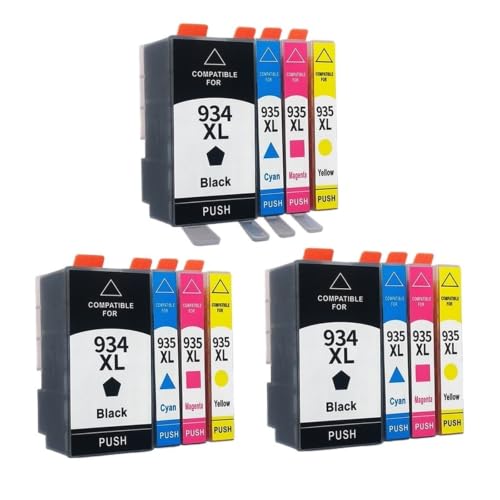 Cartouche d'encre 934XL 935XL compatible HP lot de 3 packs complets haute capacité