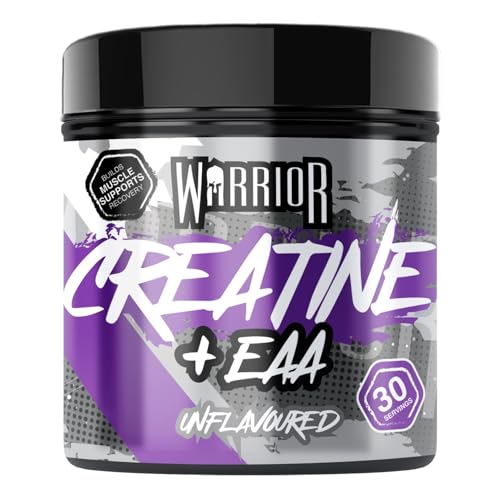 Warrior Creatine Monohydrate Powder + EAA 270g (30 Servings) – Pure Creatine with Essential Amino Acid Supplements for Muscle Recovery & Growth, Pre & Post Workout for Men & Women – Unflavoured