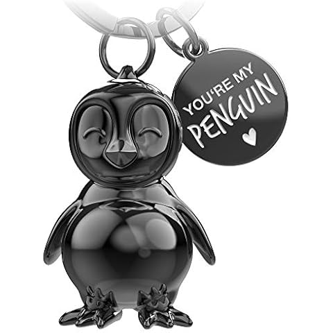 FABACH Frosty Penguin Keyring - Penguin Lucky Charm Gifts Girlfriend or Boyfriend - Partner Gift Love Keyring for Birthday, Anniversary - Engraving You're My Penguin Cover