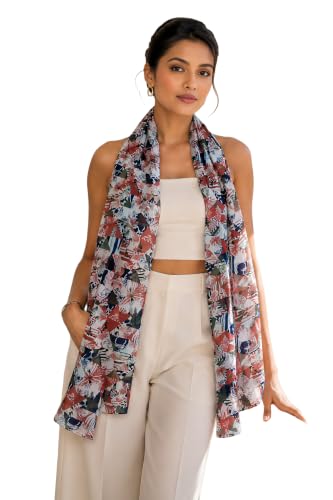 Image of DUPATTA FASHION Digital Printed Premium Stylish Multicolor Scarf for Women and Girls Lightweight Comfortable for All Seasons /Bright and Fast Colours