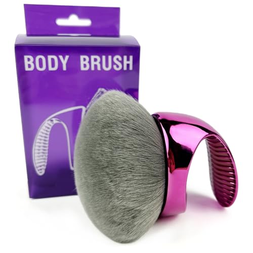 Brvlsoc Body Kabuki Brush Self Tanner & Body Makeup Brush for Foundation Bronzer & Leg Coverage Vegan Charcoal-Infused Bristles Streak-Free Finish