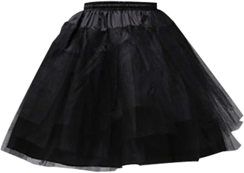 Toyvian Tulle Tutu Skirt Petticoat Princess Ballet Underskirt Lolita Pettiskirt 50s Crinoline Vintage Lolita Dance Cosplay Skirt (Black) 45cm