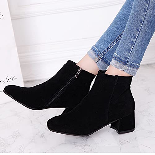 Botas de mujer con cremallera lateral y tacón bloque estable 5