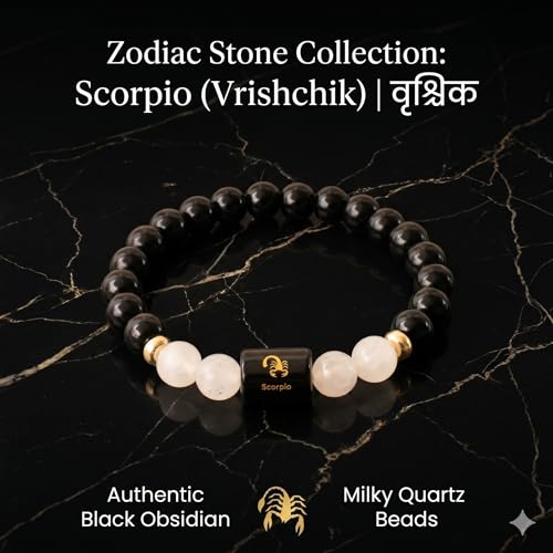 Image of ARDEN Zodiac Crystal Bracelet for Men & Women | All Rashi Crystal Bracelets | Natural Healing Stone Astrology Bracelets | Adjustable Energy Bracelet for Wealth, Positivity & Protection | Birthday Gift