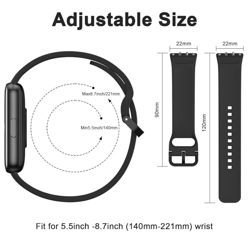Image of Tobfit Strap Compatible for Samsung Galaxy Fit 3 (Watch Not Included), Flexible Premium Adjustable Watch Band for Galaxy Fit3 2024 SM-R390 Men & Women