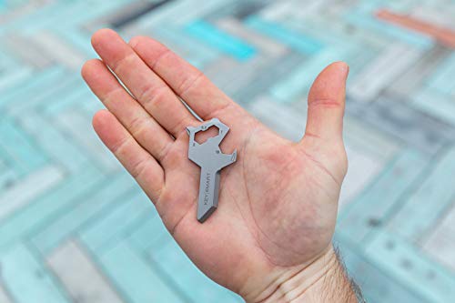 KeySmart AllTul Wolf - 5-in-1 Everyday Carry Multi-Purpose Keychain Multitool with Bottle Opener, Wrench, Philips Head, Flat Head, and Box Opener, Ideal Utility Tool for Camping, Fishing Etc.