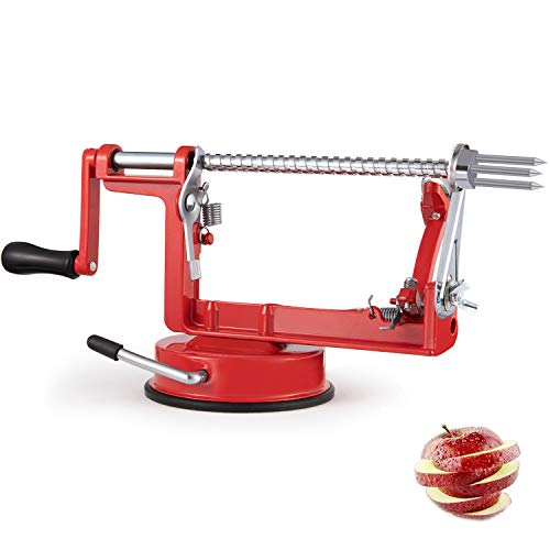 Apple Peeler3 In 1 Apple Slicer Corer Potato Peeler Suction Base Heavy Duty Blade Handheld PeelersClassic Red Coating