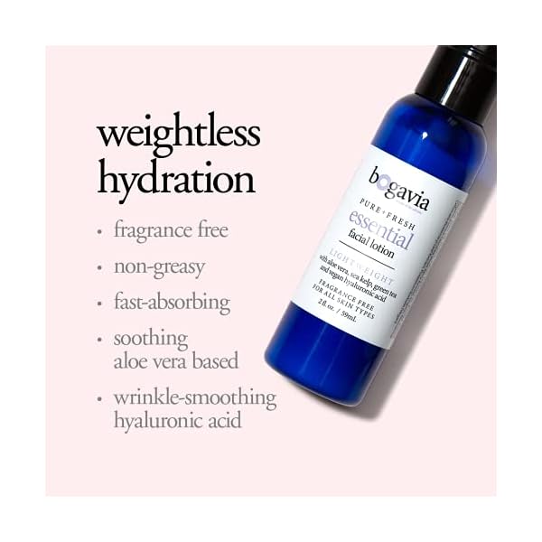 Bogavia-Essential-Facial-Lotion-Daily-Moisturizer-Night-Cream-Age-Defying-Hydrating-Plumping-Shea-Butter-Hyaluronic-Acid-Vegan-Fragrance-Free-Paraben-Free-Skin-Care-for-Women-Men Bogavia Essential Facial Lotion | Daily Moisturizer & Night Cream | Age Defying, Hydrating, Plumping | Shea Butter & Hyaluronic Acid | Vegan, Fragrance Free & Paraben Free | Skin Care for Women & Men