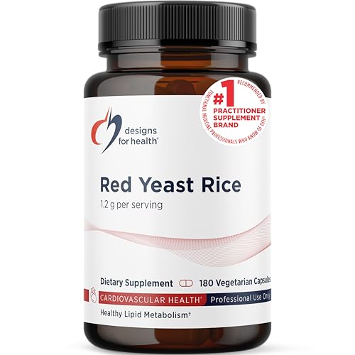 Designs for Health Red Yeast Rice Capsules - 1200mg (1.2g) Supplement to Support Cardiovascular