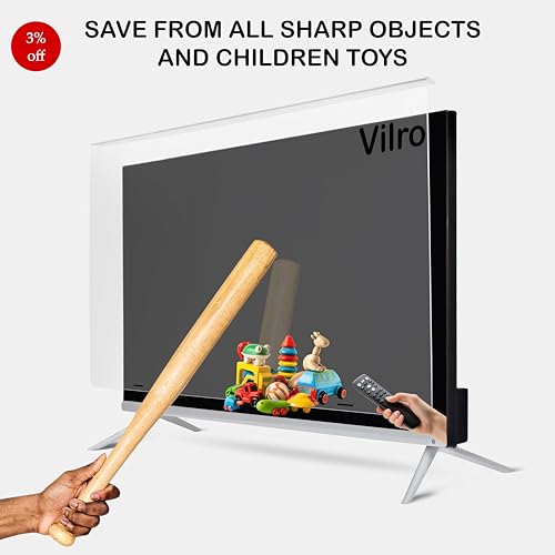 Image of 65 Inch TV Screen Protector - Tempered Glass Guard, Anti-Glare, LED LCD Crystal Clear 9H Surface Unbreakable,UV protection, Plasma,Hardness,Anti Glare,Scratch Resistant,Strong & Durable