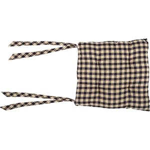 Vhcbrandsblackcheckcotton15x15chairpadblack Urban Country Home Decor Vhc brands black check cotton 15×15 chair pad black urban country home decor