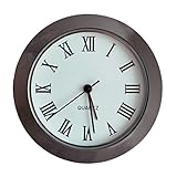 1-7/16' Mini Clock Insert for Crafts, Wood Turning, and Hobbies - Gunmetal - White Roman Numerals