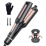 4 In 1 Réglable Boucleur Wavy - 22/25/32/38mm Boucleur a Cheveux pour 4 Styles d'ondulations, Anti-brûlure, Convient aux Débutants, Chaleur Constante Ciblée, Display Digitale, 4 Temperature, Noir Rose