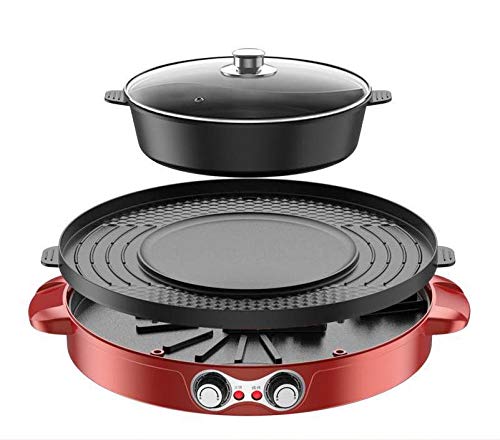 Sartén de barbacoa multifuncional para el hogar Barbacoa de doble propósito Olla caliente Una olla Olla eléctrica Olla eléctrica Cover