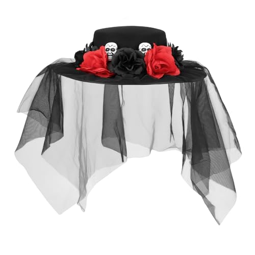 Boland - 97089 - Sombrero de Llorona con velo para disfraces, Halloween y carnaval, Dia de los Muertos, Dia de la Muerte Mexico