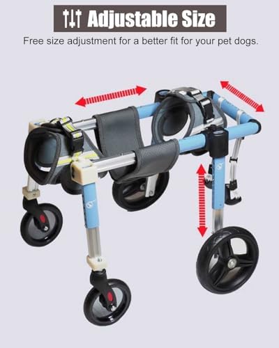 Regulowany wózek inwalidzki dla dużego psa - wsparcie w przypadku problemów z mobilnością, dysplazji stawu biodrowego i niepełnosprawności, pojemność 15-60 kg, idealny dla aktywnych zwierząt domowych