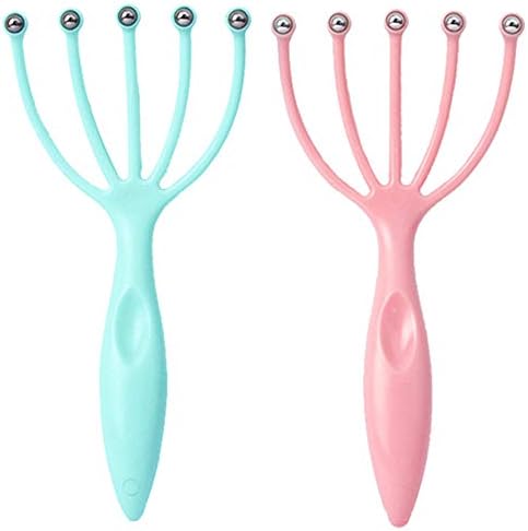 Scalp Massager, Protable Hand Held SPA Head Massager for Deep Relaxation & Stress Reduction in The Office Home SPA Father’s Day and Mother’s Day Gifts Pink+Blue(2-Pack)