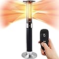 SereneLife Infrared Patio Heater, Electric Patio Heater with Remote Control, 1500 W, Indoor/Outdoor Heaters for Patio, Restaurant, Backyard, Garage, Decks (Black)