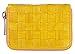 Becksöndergaard Damen Geldbörse Braidy Purse Classic Portemonnaie aus 100% Leder Geflochten mit Reißverschluss (Yellow)