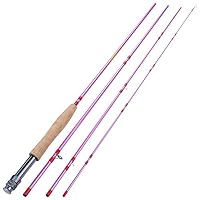 Canne à Pêche à La Mouche ERAYES 9 Pieds - Fibre De Carbone Ultralight 163g - Action Rapide - Pour Truite, Saumon