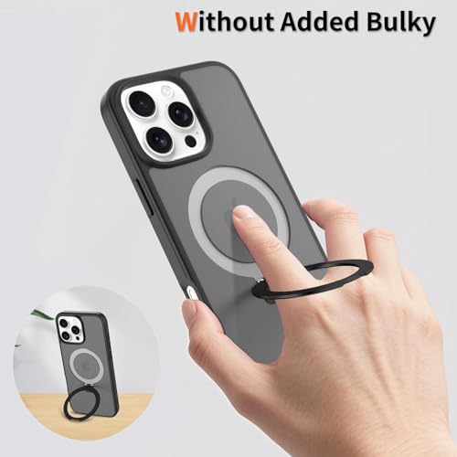 Image of Magnetic for iPhone 16 Pro Max Case, 6.9 inch, Compatible with MagSafe, Rugged Kickstand, Not-Yellowing Military-Grade Protection, Matte Black
