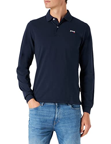 Schott NYC Homme Psjames2ml Polo, Navy, L EU