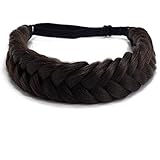 TOECWEGR Braided Headband Fishtail Hair Braid Curly Hairpiece Classic Chunky Wide Plaited Braids Elastic Synthetic Headband Ladies Beauty Accessories