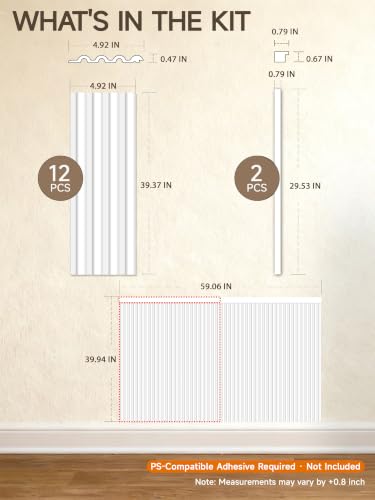 Upick Wave Beadboard Wainscoting Panels, Paintable, 59 x 40 in, White by Upick - Used condition - Image 14