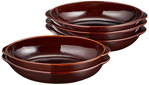 Set of 5, Western Pottery, Single Item, Brown Gratin Plate, L (O), 9.8 x 5.5 x 2.0 inches (25 x 14 x 5.2 cm), Restaurant, Inn, Japanese Tableware, Restaurant, Commercial Use, Tableware