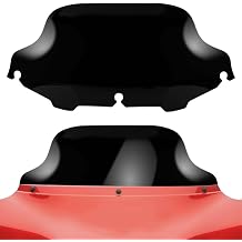 TSUNG 8" Black Wave Windshield Wind Splitter Windscreen Fit for 1996-2013 Touring-Style & Bagger-Style Motorcycles Fit 96-13 Black, 8inch