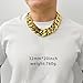 SDA Wide Chunky Gold Chain Necklace - Heavy and Waterproof 316L Surgical Steel with 18K Gold Plating for Modern Men and Women into Hip Hop Fashion (B476-32mm-Gold, 16, Inches)