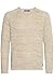 Produktbild Blend BHDan Herren Strickpullover Feinstrick Pullover mit Rundhalsausschnitt Baumwollmischung Label-Patch Regular fit, Größe:L, Farbe:Bone White (70016)