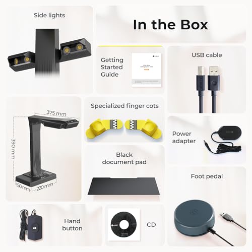 CZUR ET18 Pro Prämie Buchscanner, Smart Dokumentenscanner mit OCR und 18MP, Nach PDF Konvertieren/Durchsuchbare PDF/Word/Tiff/Excel für Scanfläche bis A3 A4, Kompatibel mit Windows Mac ✪ - 3