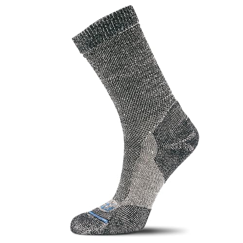 FITS Light Rugged Merino Wool Crew Socks For Men and Women, Breathable, Odor Resistant, Hiking Socks, Whole Foot Comfort