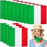 Mindsoft 12 Pcs Italian Flag Bandana for Women 100% Cotton Scarf Square Head Hair Neck Scarf Headscarf Wraps for Wristband Decorative Bags Fashion Accessories