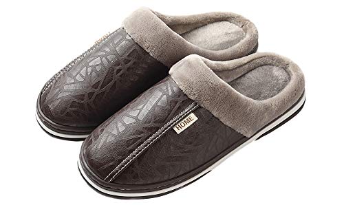 Yooeen Zapatillas de Casa Hombre Zapatillas de Estar por Casa Impermeables de PU para Mujer Pantuflas Térmicos de Invierno Cómodas Zapatos de Interior y Aire Libre Talla 34-50 EU