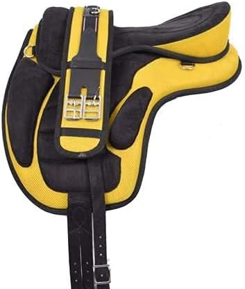 Synthetic All Purpose Treeless Freemax Synthetic Suede English Horse Saddles Tack Free Matching Girth Leather Straps Size: 10"-18" inches Seat Available, FS34.