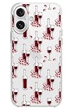 Blingy's for iPhone 17 Case, Red Wine Style Elegant Fun Wine Glass Design Transparent Soft TPU Protective Clear Case 6.3 inch (Wine Style)