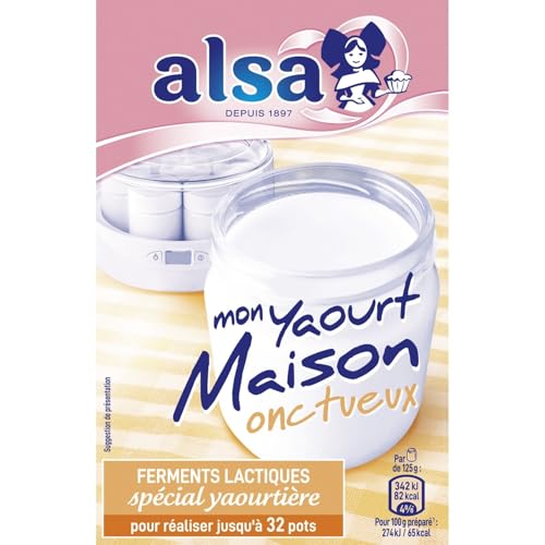 Ferment Lactiques Yaourt Maison Spécial Yaourtière ALSA - les 4 sachets- 8 g Lot De 3 - Par Lot