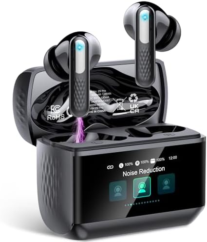 Wireless Earbuds with Touch Screen, Bluetooth 5.4 Headphones, ANC...